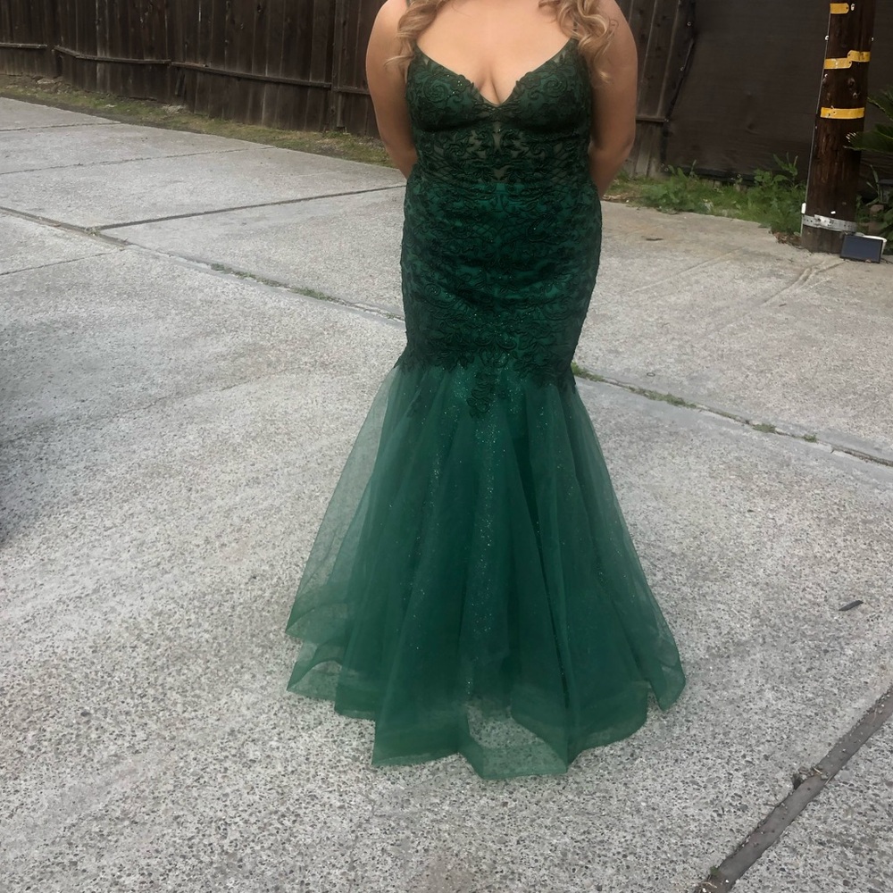 Camille La Vie Green Lace Wedding Dress